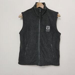 LAVON Women's Gray Sleeveless Full Zip Fleece Golf Vest Size M